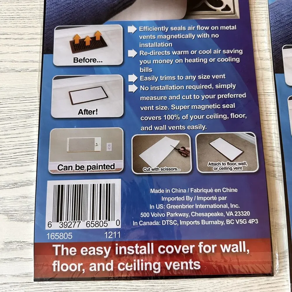 Set of 2 Clever Magnetic Vent Covers NEW
